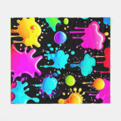 Neon Paint Tropfens Design Fleecedecke (Vorderseite (Horizontal))