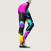 Neon Paint Tropfens Design Leggings (Rechts)