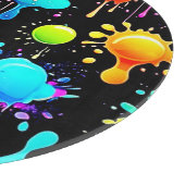 Neon Paint Tropfens Design Schneidebrett (Ecke)