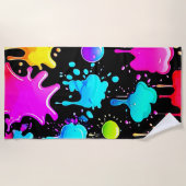 Neon Paint Tropfens Design Strandtuch (Vorderseite)