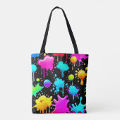 Neon Paint Tropfens Design Tasche (Rückseite)