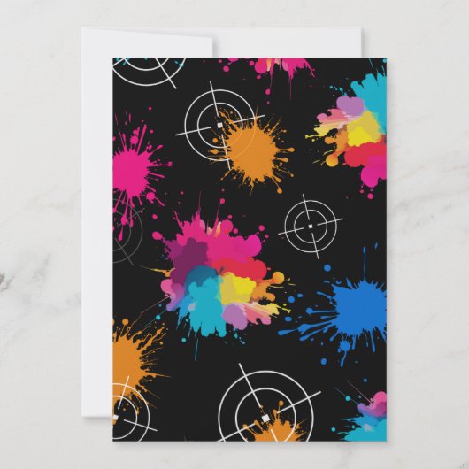 Neon Paintball Invite - Combat Glow Birthday Party Einladung (Rückseite)