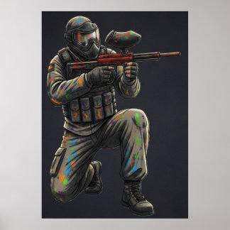 Neon Paintball Warrior  Poster
