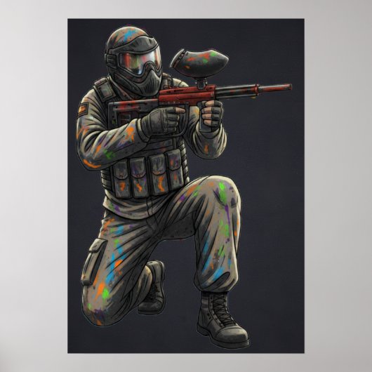 Neon Paintball Warrior  Poster (Vorne)