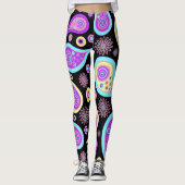Neon Paisley Pattern Leggings (Vorderseite)