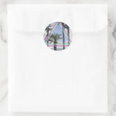 Neon-Palm-Magnet Runder Aufkleber (Tasche)