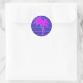 Neon Palm Tree Runder Aufkleber (Tasche)