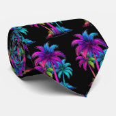 Neon Palm Trees Krawatte (Gerollt)