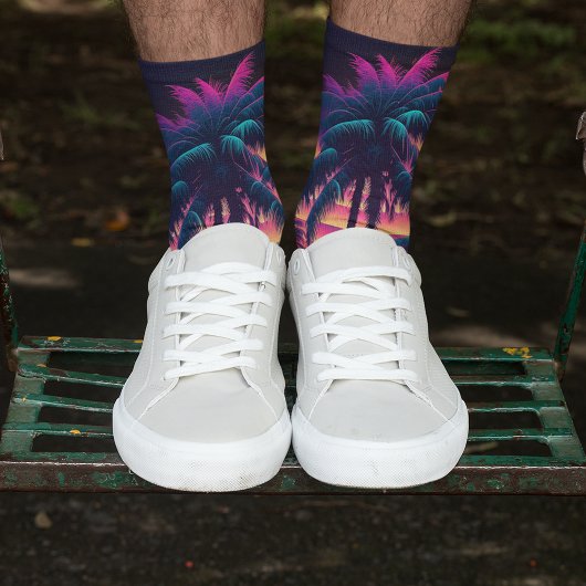Neon Palm Trees Socken