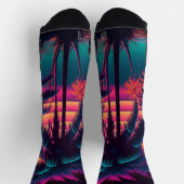 Neon Palm Trees Socken (Oben)