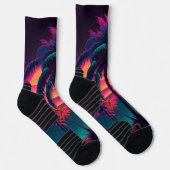 Neon Palm Trees Socken (Rechts)