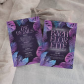 Neon Palm Tropical Junggeselinnen-Abschied Einladung