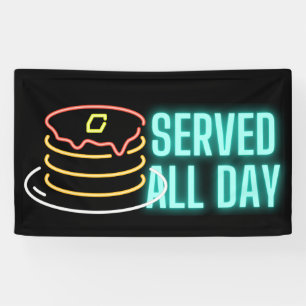 Neon Pancakes den ganzen Tag im Freien serviert Banner