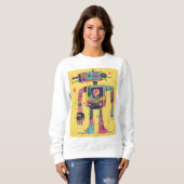 Neon Panelbot - Pop-Tech Robot Illustration Sweats Sweatshirt (Vorne ganz)
