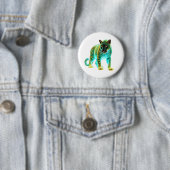 Neon Panther: Kosmisches Glühen Wildlife Art Button (Beispiel)