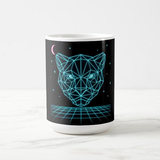 Neon Panther - Synthwave-Dunkle Elektrik Kaffeetasse (Mittel)