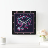 Neon Panther Twilight Glow Timer Quadratische Wanduhr (Zuhause)