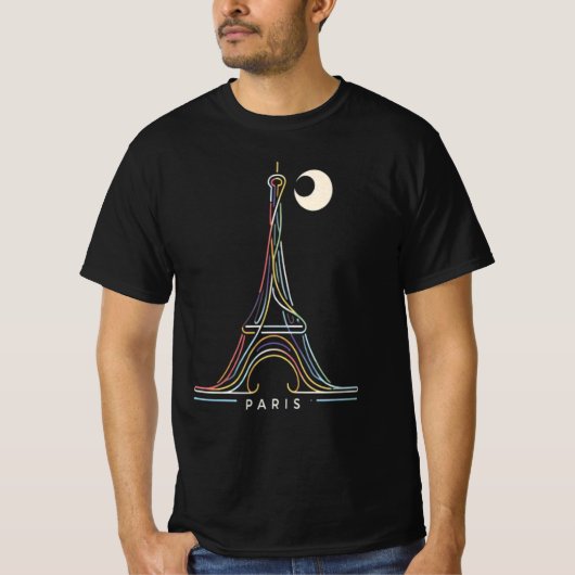 Neon Paris Glow T-Shirt (Vorderseite)