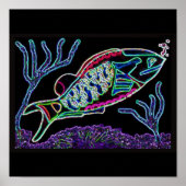 Neon Parrotfish Poster (Vorne)