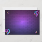 Neon Party Birthday Invitation Photo Design Einladung (Rückseite)