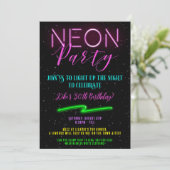 Neon Party Einladungen, Neon Einladungen (Stehend Vorderseite)