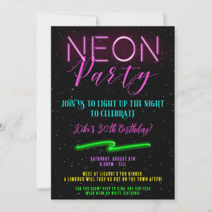 Neon Party Einladungen, Neon Einladungen