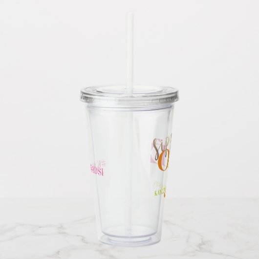 Neon Party Final Fiesta Sip Ole Bachelorette Acryltrinkbecher (Rechts)