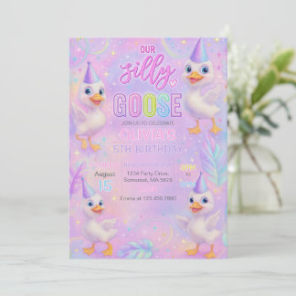 Neon Pastel Albern Gänse Geburtstagsparty Einladun Einladung