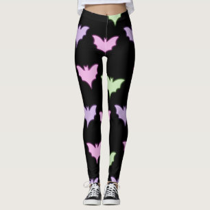 Neon Pastel Fledermaus Nahtloses Muster - Gothic L Leggings