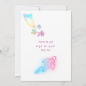 Neon Pastel Stars Galaxy Kinder Abschluss Foto Ann Ankündigung (Rückseite)