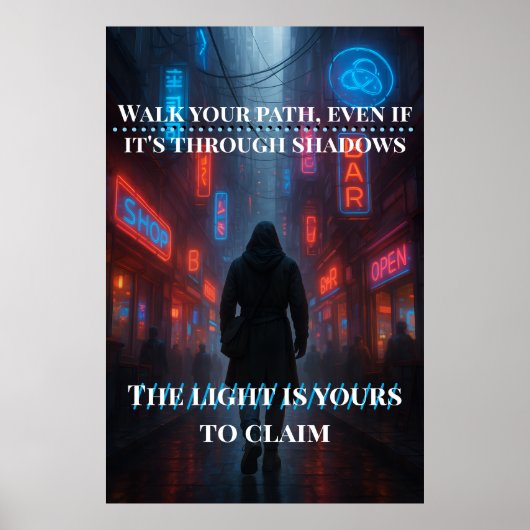Neon Path - Cyberpunk Alley Poster (Vorne)