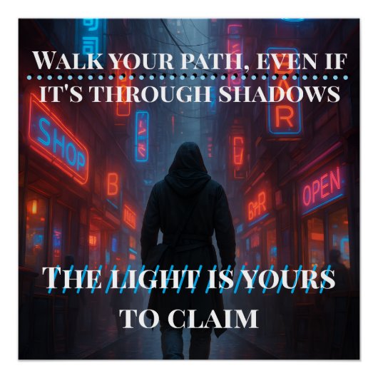 Neon Path - Cyberpunk Alley Poster (Vorderseite)