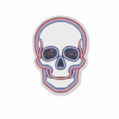 Neon-Patriotenschädel Aufkleber (Vorderseite)