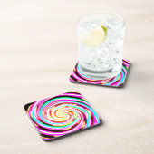 Neon Pattern Artwork Getränkeuntersetzer (Rechte Seite)