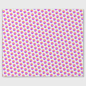 Neon Paw Prints auf Weiß Geschenkpapier (Flach)