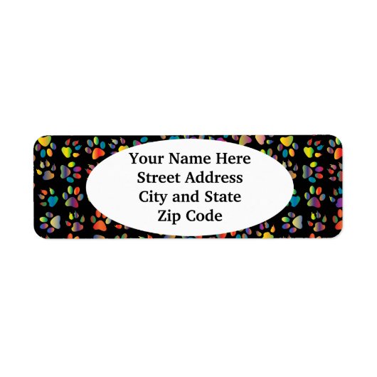 Neon Pawprint Black Rücksendeadresse (Vorne)