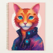 "Neon Paws: The Ginger, Blue-Mit Augen Cyberpunk C Planer (Vorderseite)
