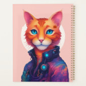 "Neon Paws: The Ginger, Blue-Mit Augen Cyberpunk C Planer (Rückseite)