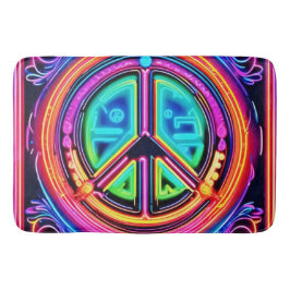 Neon Peace Mandala Badematte
