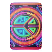 Neon Peace Mandala Badematte (Vorderseite Vertikal)