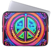 Neon Peace Mandala Laptopschutzhülle (Vorderseite)