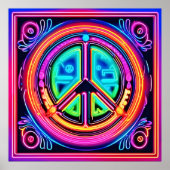 Neon Peace Mandala Poster (Vorne)
