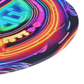 Neon Peace Mandala Schneidebrett (Ecke)