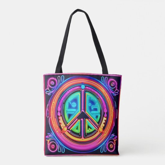 Neon Peace Mandala Tasche (Rückseite)