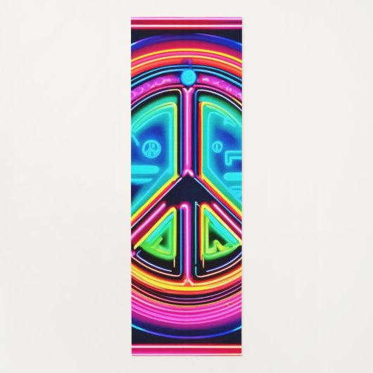 Neon Peace Mandala Yogamatte (Vorderseite)