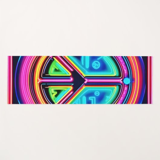 Neon Peace Mandala Yogamatte (Vorderseite (Horizontal))
