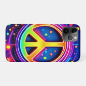 Neon Peace Symbol Art Case-Mate iPhone Hülle (Rückseite (Horizontal))