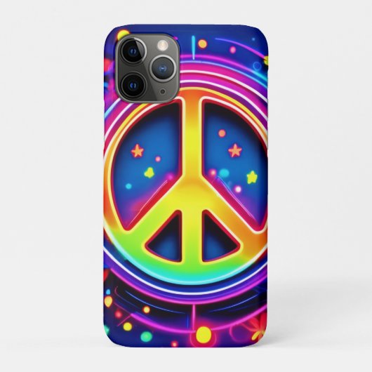 Neon Peace Symbol Art Case-Mate iPhone Hülle (Rückseite)