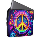 Neon Peace Symbol Art Laptopschutzhülle (Vorne Rechts)