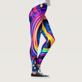 Neon Peace Symbol Art Leggings (Rechts)